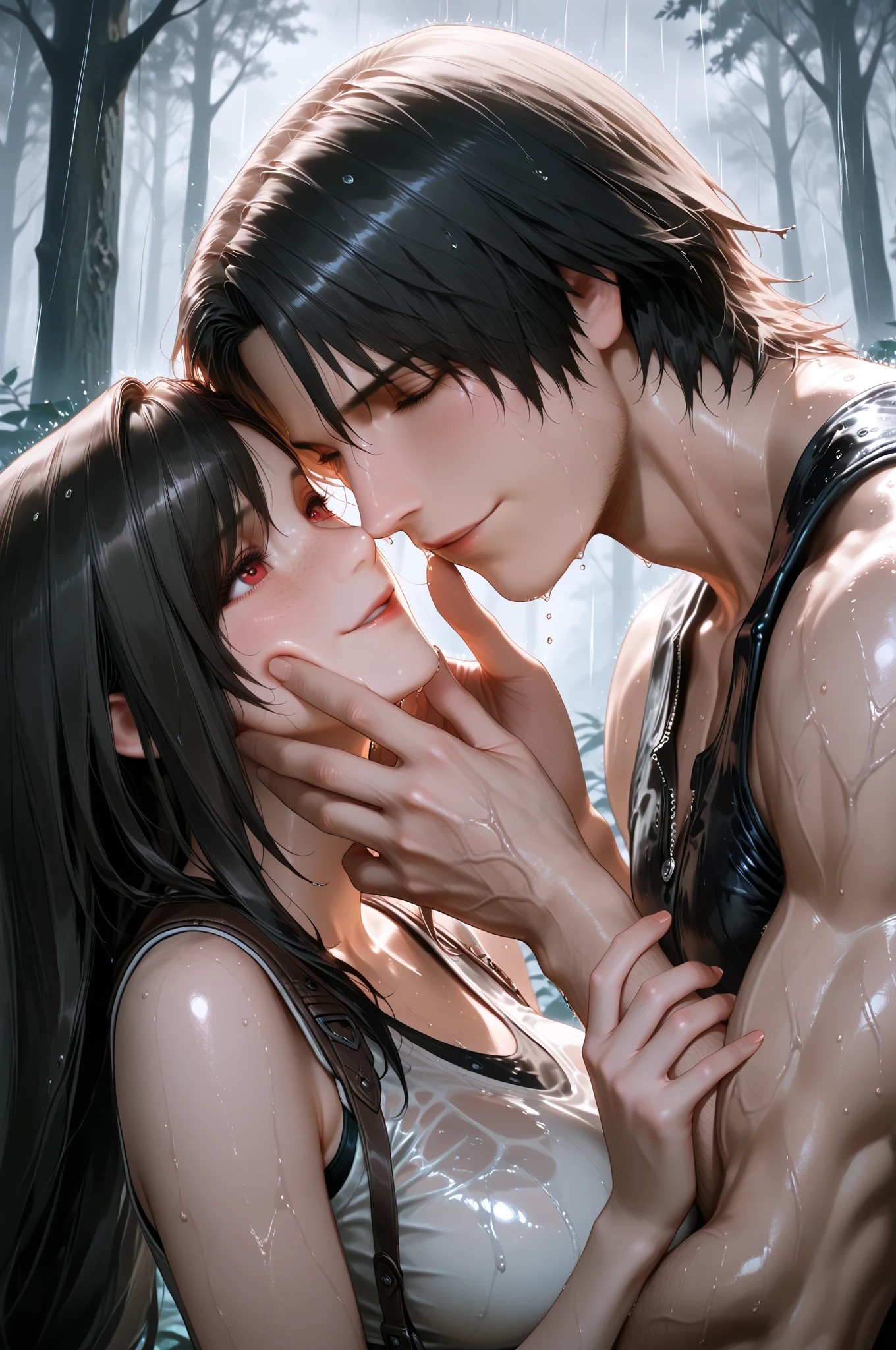 a tied up  teenager girl hugging an emo guy, space, space ship, futuristic , hug, tenderness , slave, , , bondage , close up, up close, , brother, ,