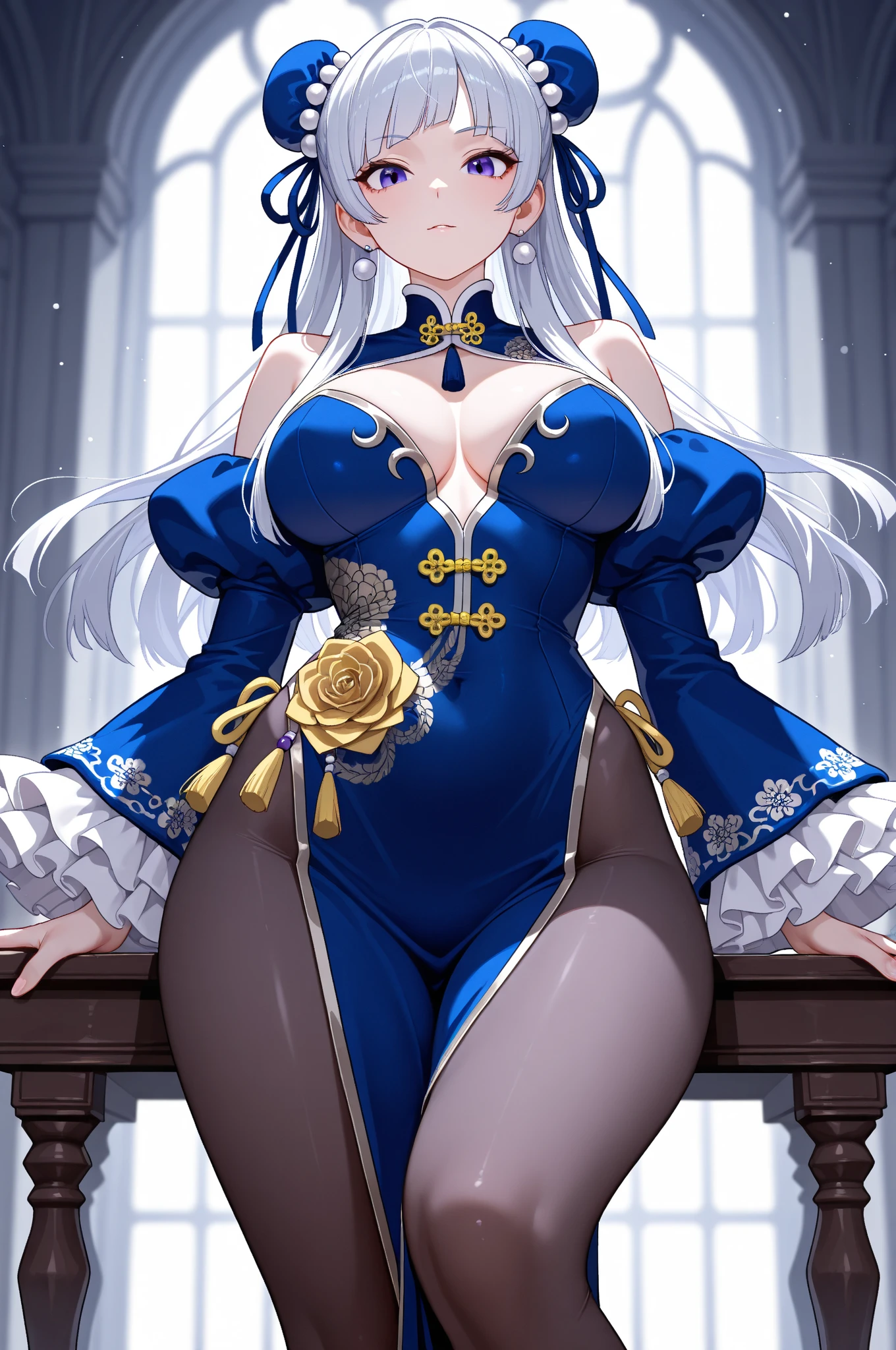 masterpiece of,(perfect :1.4), best quality, expensive_solve, small details, expensively detailed and beautiful, clear_image、((big breasts))、((thigh high socks))、(smile)、(gambler)、((one girl)), (Thighs are visible through the slit)