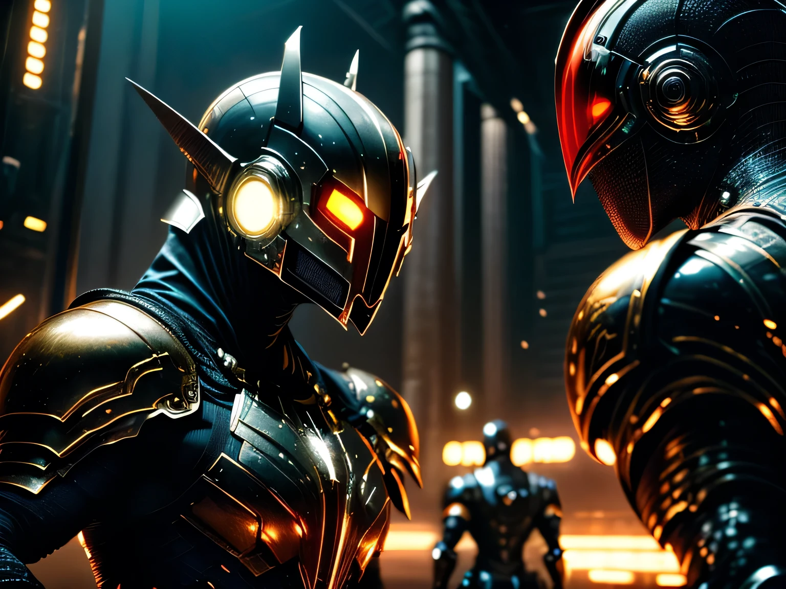 Ultraman is being  by a monster 