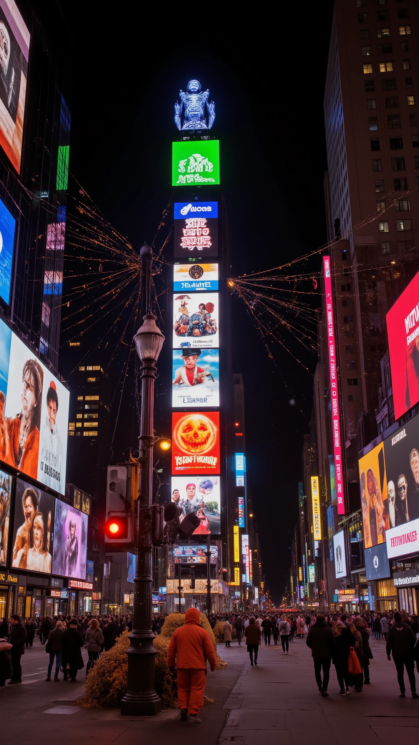 high-definition images、Times Square Halloween decorations are covering the city、New York Night
