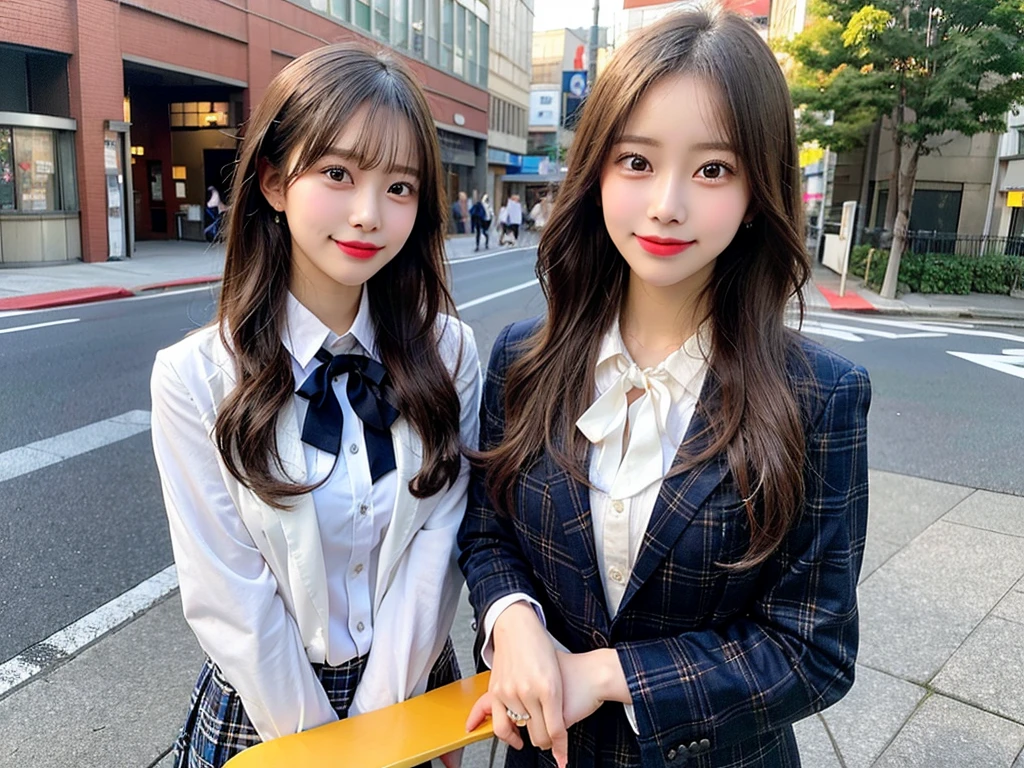 Cute schoolgirl 18 years old wearing  uniform with school ribbon