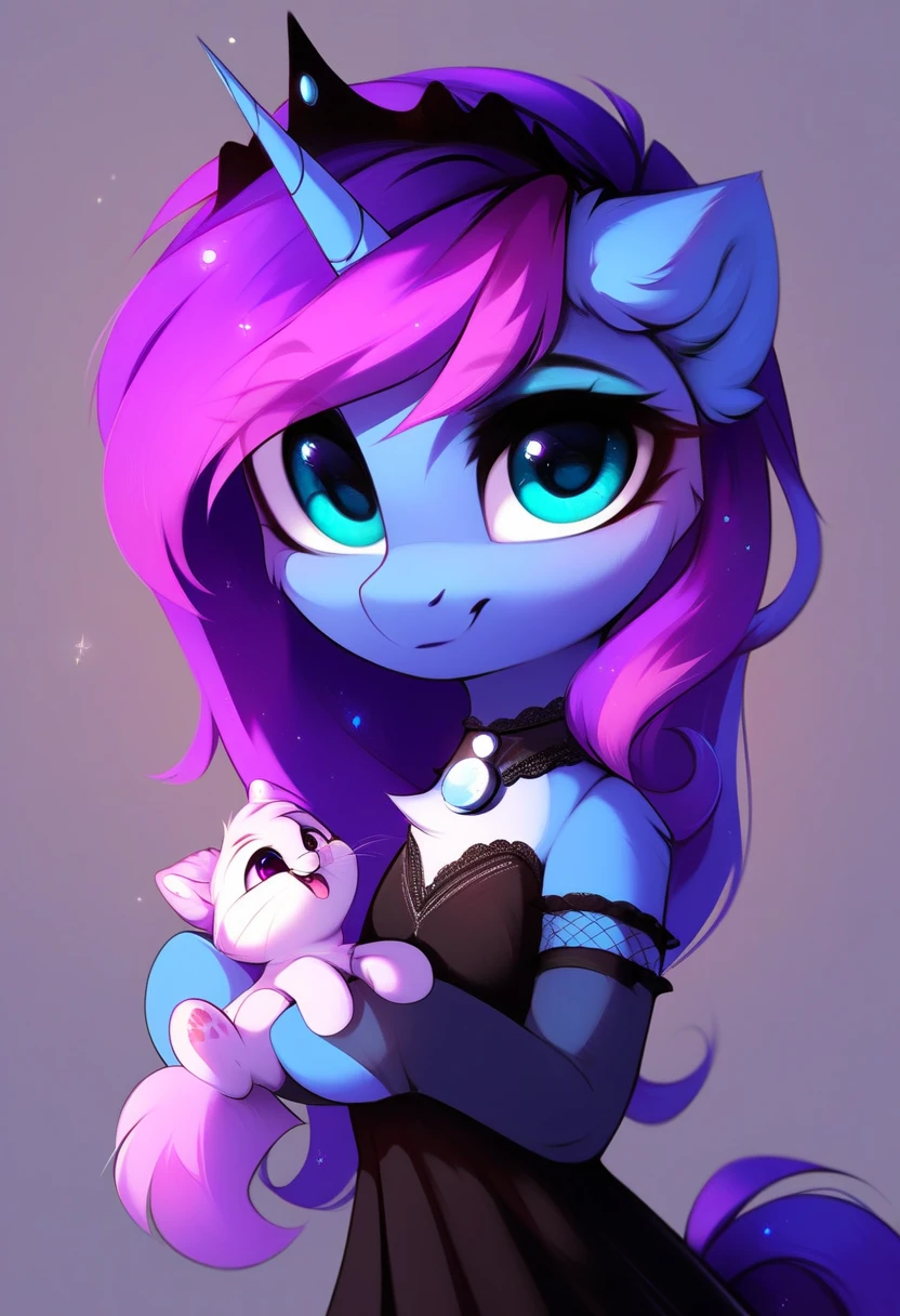 score_9,score_8_up,score_7_up,score_6_up, cute Zombie pony, Goth fashion, glowing backlight, candy, pink scene, glitter, whimsical, enchanted, magical, fantasy art concept, intricate details,