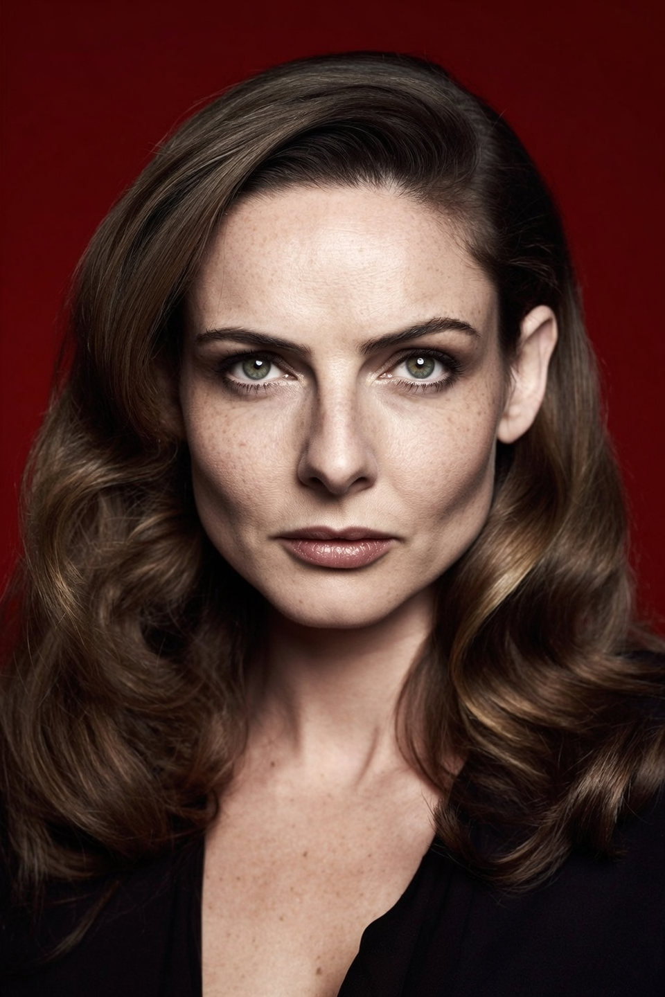 centered, portrait photo 35 years.oh woman, , sweater, Genuine Leather, dark shot