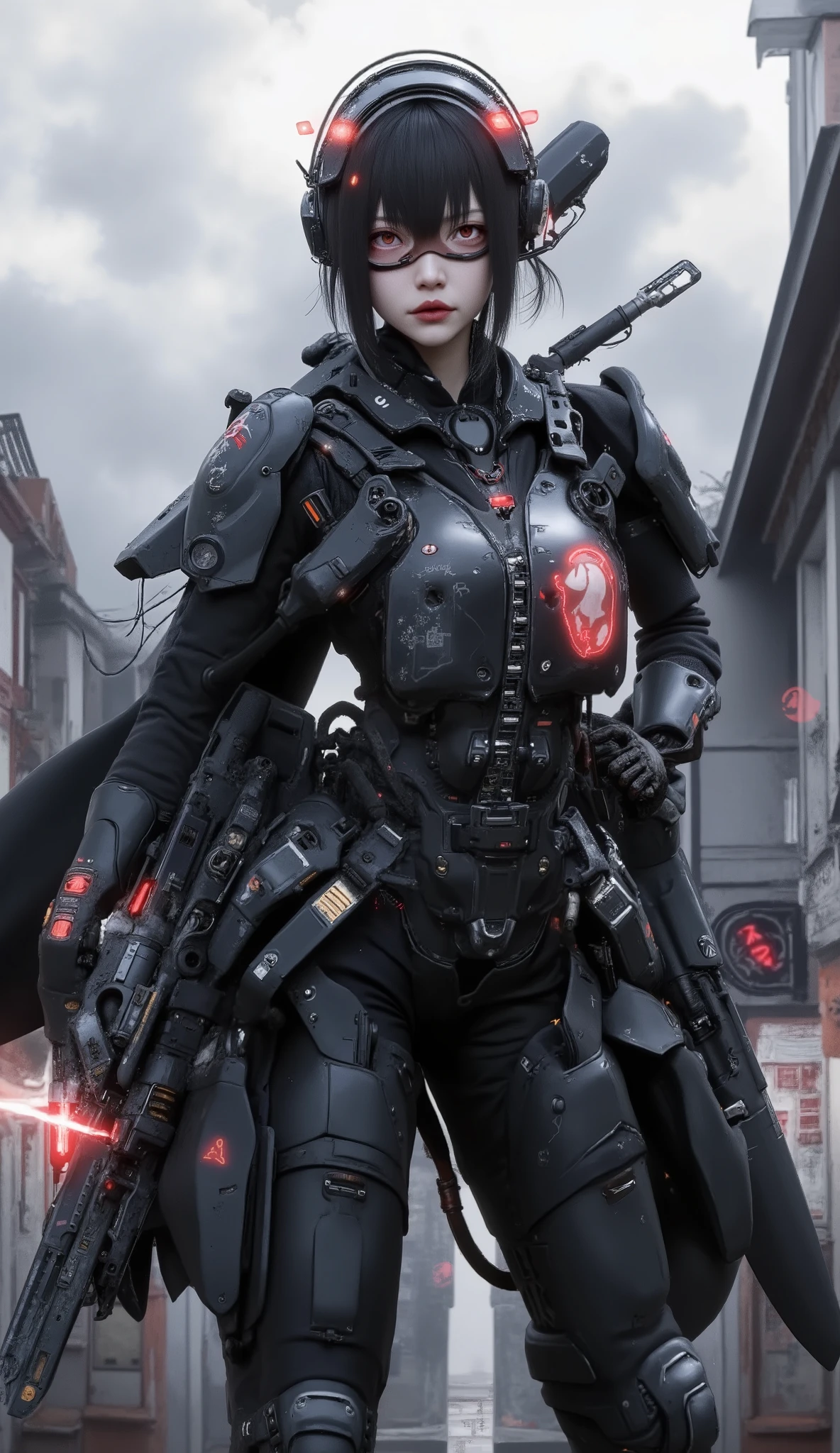 Picture of a woman holding a gun and helmet, mechanized Soldier Girl, produced at an anime painter studio, Soldier Girl, Drawn by Anime Artist Studio,  Livy from Black Lagoon holding a sword in her hand , Metal Gear Solid concept art, Infantry Girl, Speed Paint,  kashart kentz ,  Livy from Black Lagoon holding a sword in her hand , TOWN GIRL FAN ART, #1 of the best digital paintings ever