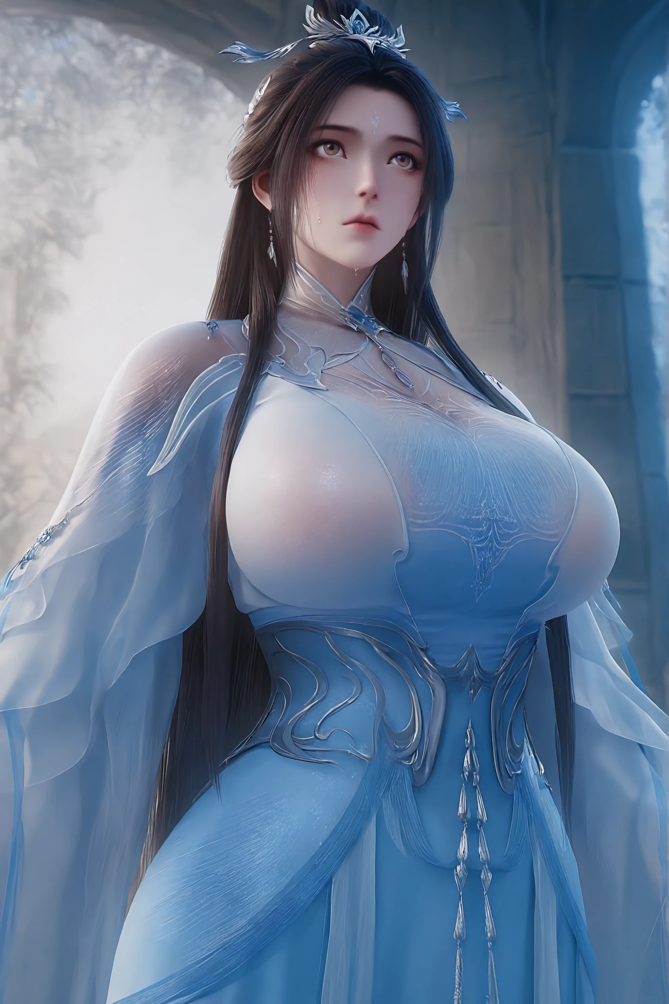 antiquity,Female Warrior,Mother,cartoon,comics,Big Breasts Big Butts,Hanfu,薄薄的Hanfu,8k,high quality,Exposed,Fascination,Looking up,exquisite facial features,Fine,Sweat,Conceal,Lu Xueqi,Obscene Female Beautiful Breasts,Obscene Fat Breasts,Ultrafast,Good quality,Excellent quality