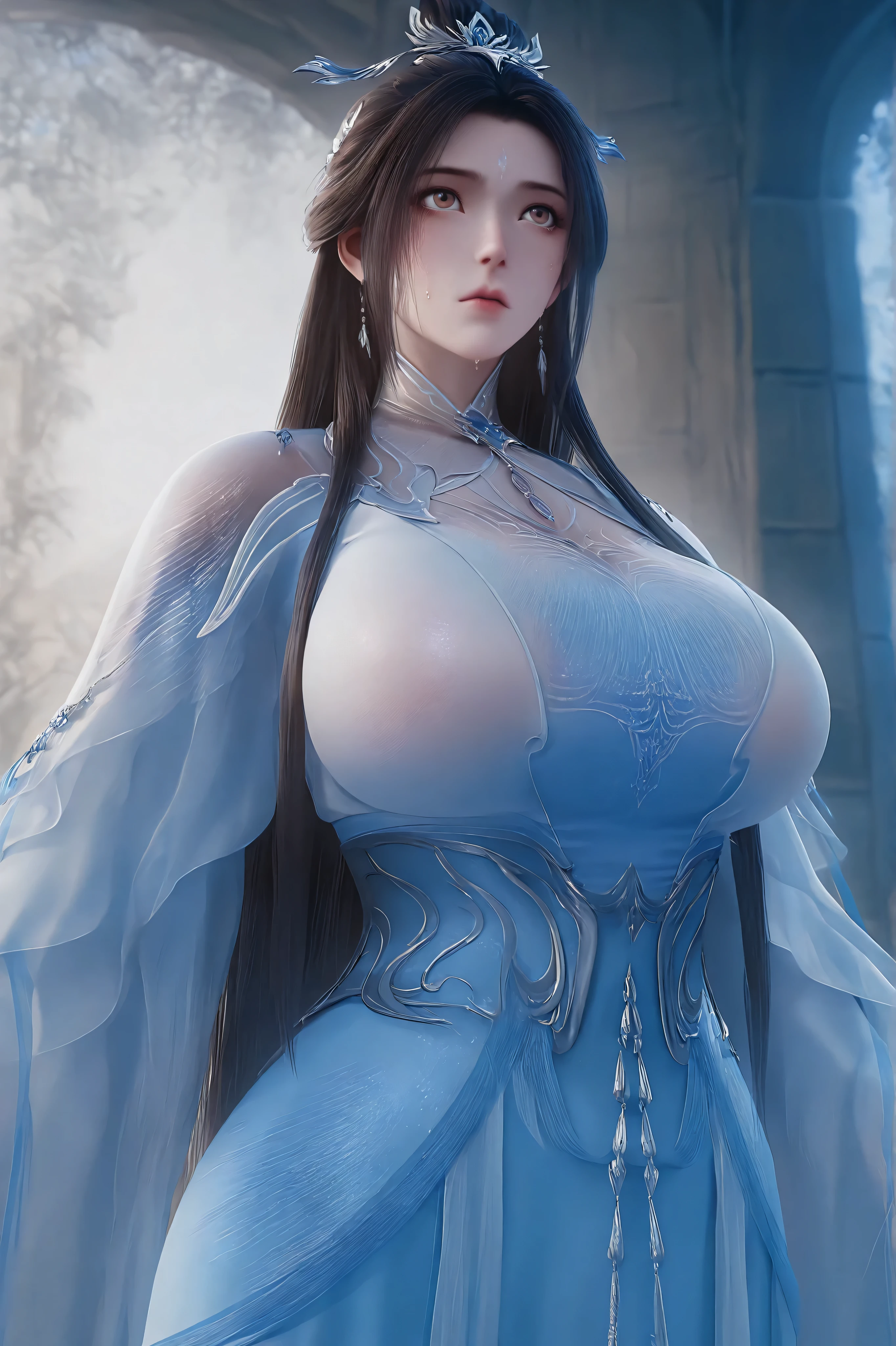 antiquity,Female Warrior,Mother,cartoon,comics,Big Breasts Big Butts,Hanfu,薄薄的Hanfu,8k,high quality,Exposed,Fascination,Looking up,exquisite facial features,Fine,Sweat,Conceal,Lu Xueqi,Obscene Female Beautiful Breasts,Obscene Fat Breasts,Ultrafast,Good quality,Excellent quality