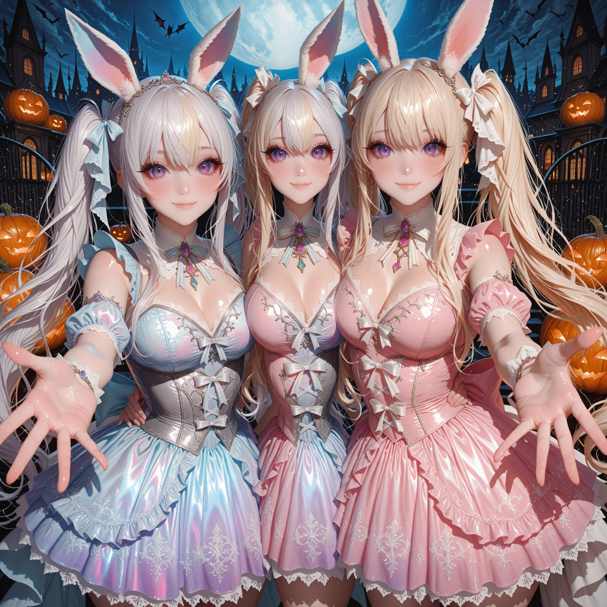 Siamese white silk，Poor milk，White gloves，rabbit girl --auto