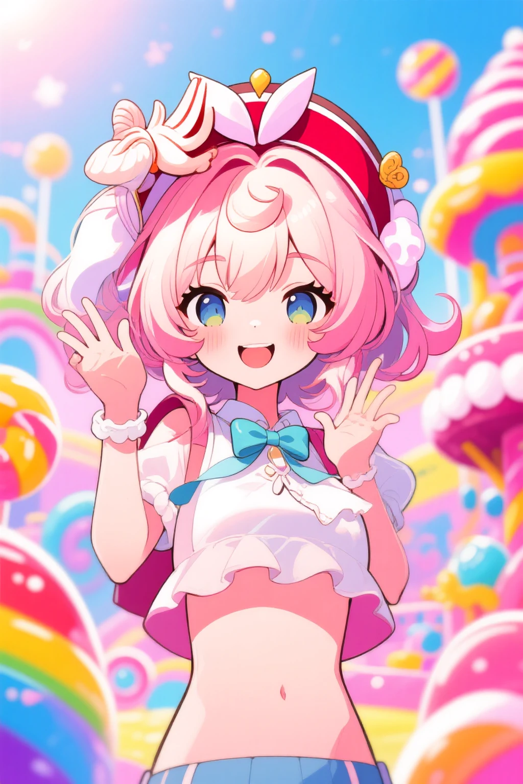 masterpiece,Highest quality,1 Girl,alone,Pokémon-like art style,(bold:1.6),(flat:1.5), SAIGYOUJI_bend down_TOUHOU
PINK_HAIR, triangular_HEADPIECE, HAT, SHORT_HAIR, PINK_eyes, pain_cape, blue_HEADWEAR, bangs, SMILE, HAIR_BETWEEN_eyes, SASH, , RIBBON, , age down