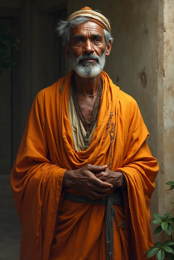 The Mahatma Gandhi looked at the screen, Long clothes, religion, Ultra photo realsisim