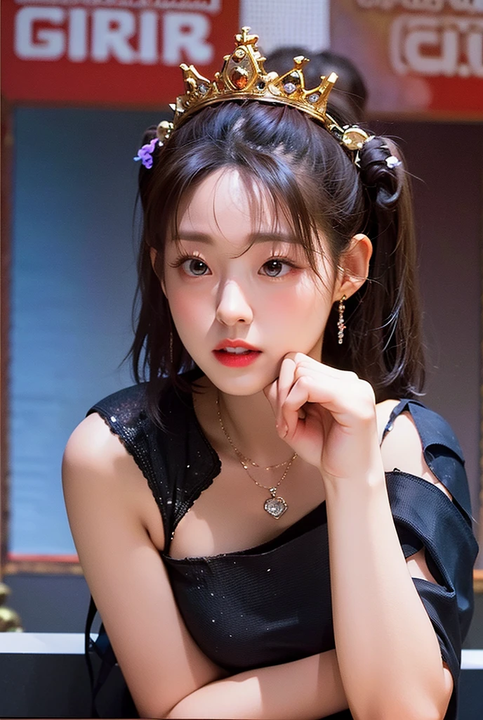 pov, ((masterpiece)), (super detail), perfect face, high detailed eyes, textured skin, high quality, highres, pink hair, hair over shoulder, crossed bangs, shiny hair, eye reflection, Choker, purple clothes, casual clothes, Meteor, light torrent background, real girl, kpop girl, blackpink jennie, korean makeup, asian girl.