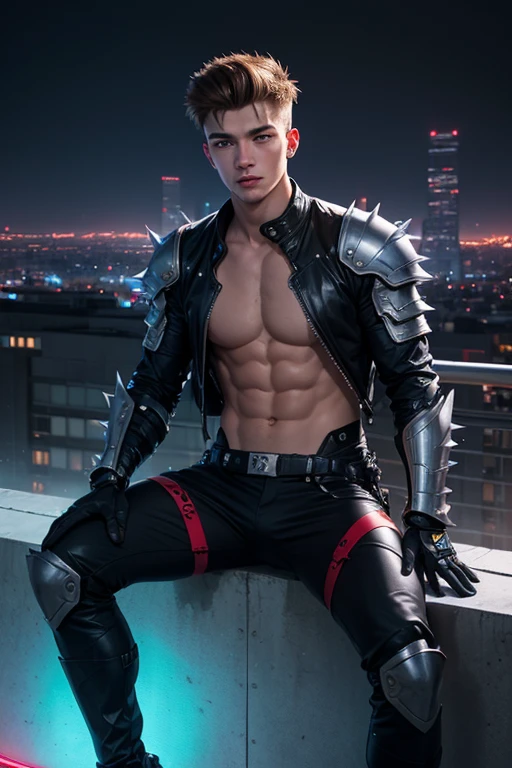 8K, cyber punk, nice boy, blackened background, focusing, Smart Body,featuring , casual attire, lifelike face