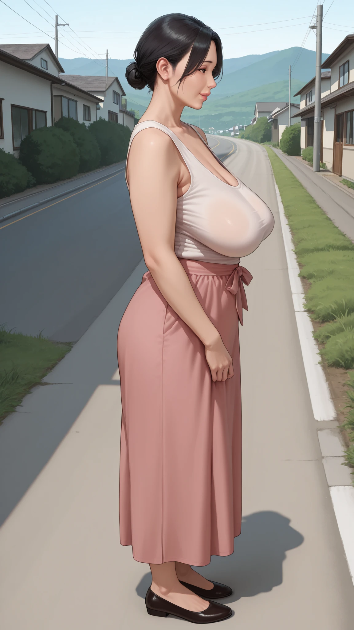????,(4K),(realistic:1.3),1woman,mature female,chubby woman,huge footers,saggy ???????,standing,((????????????,clitris,?????:1.3,after ???,??? in ?????,cumdrip)),((????,high heels)),dark brown hair,long hair,bangs,shy smile,(embarrassed:1.5,blush:1.3,steam:0.4,sweat:0.4,feeling weak:1.3,parted lips),(puffy eyes:1.3,dark brown eyes),(masterpiece,best quality:1.2),delicate illustration,ultra-detailed,alley,outdoor, detailed background,(full body)
