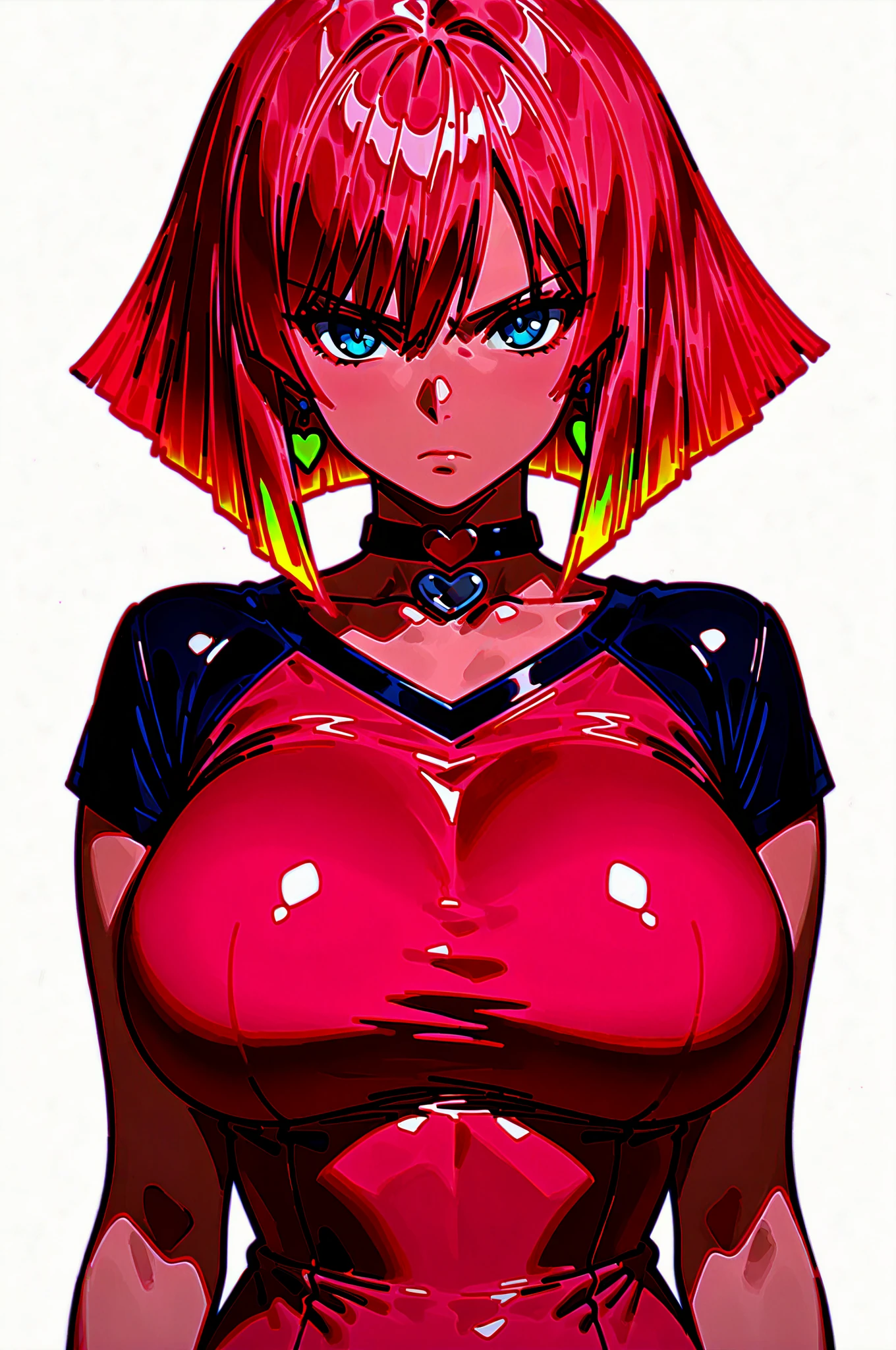 Every body showing its  or  animates the drama of the scene, while the 2D anime-style Nier Automata VER1 brings a futuristic feel to the action. Dicas: BLOOD around ,long red hair  thin  Use descriptive and evocative language to create a vivid image in the reader'mind BLOOD around the body.  Be specific about scene details, like the environment, The character'the appearance and type of attack she is carrying out.  Use strong action verbs to convey the dynamics of the scene.  Incorporate   sweat  style elements Nier Automata VER1, such as gothic aesthetics and existentialist themes.