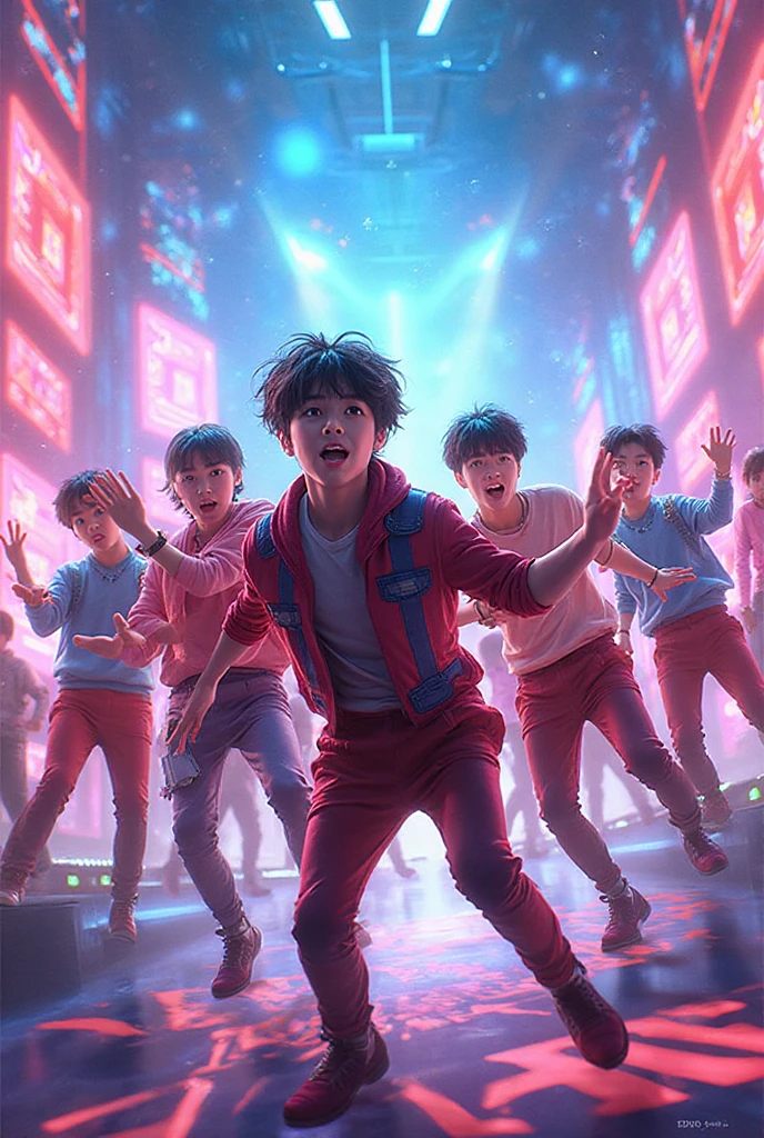 1boy,Highest quality、Masterpiece、Official Art、The best dynamic composition、Light blue hair color、The boy is 12 years old and is the last runner in the relay.、The moment the tape crosses the finish line、sports meeting、Black jersey、Headband、