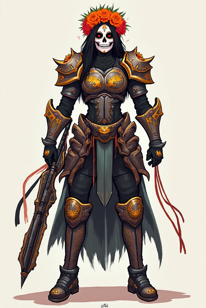 (masterpiece, best quality, 4k, 1girlsolo, 1, mmplatz, smile, red cheeks, plain background:1.2), full body armor, view from below, looking to the viewer