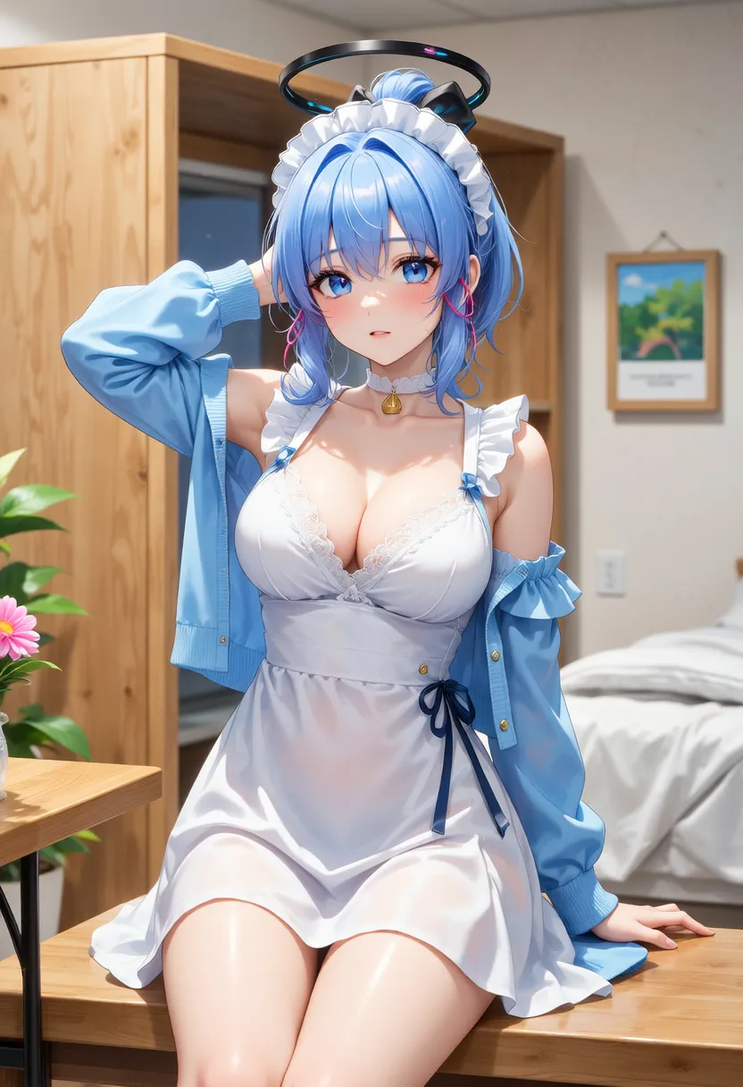 mastute piece,Best Quality,insanely detailed,8k cg,nsfw,
shoot upper body,(body in front:1.1),1girl,standing,looking at viewer,(light blue strapless dress),BREAK,blush,shy,ecstasy face,gasping,(trembling:1.2),light blue hair,break,open mouth,large breast,in party-hall,night,