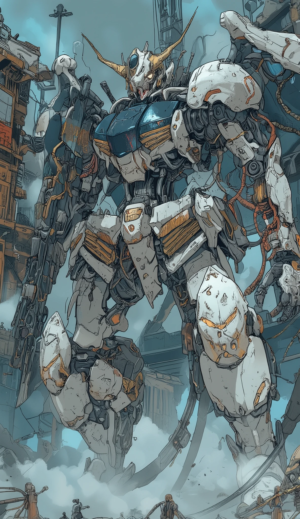 robot with big wings、holding a gun, Action Figure Mecha, Japanese Mecha, Konami Mecha , Mech Suit, Mecha Robot Details , A giant mecha robot, Kato Haruhisa　Seimitsu, Gundamスタイル,  giant anime mecha , animated robot mixed with organic matter, full body、Close up of a robot model on a stand, Gundam style,  fused mecha parts , Mecha Robot Details , extreme Gundam, Gundam armor, Action Figure Mecha, barbatos Gundam, Gundam is windmill shaped, Gundam robot, Mecha limbs, Cool Mecha Style, Gundam, A giant mecha robot, dutch windmill Gundam, on a Gundam、Gundam_Barbatos, B4RBAT0S