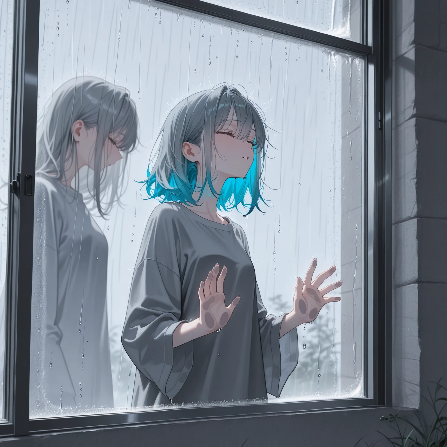 Frosted glass、Figures Behind the Glass、Black people、ghosts、Tons of ghosts