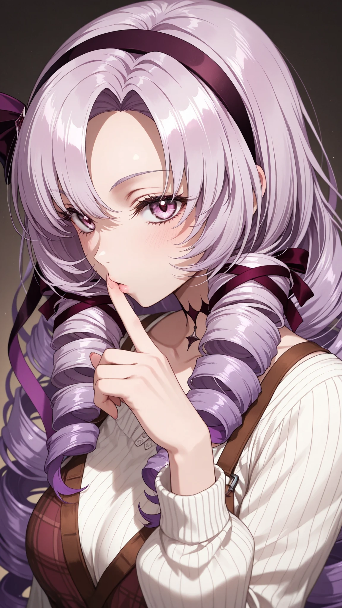 1girl,solo,
high resolution,masterpiece,
Hyakumangen Salome \(Casual\),
Kisses to the fingertips,Put it on your finger,