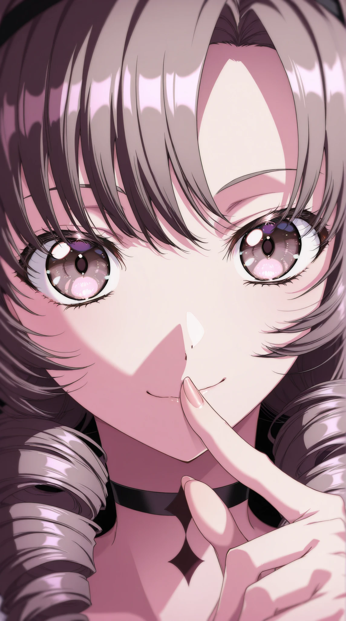 (Yokota Mamoru style),masterpiece, Highest Quality, Newest, high resolution, one girl,stares at viewers,charming smile,(portrait :1.4),1girl,solo,
high resolution,masterpiece,
Hyakumangen Salome \(Casual\),
Kisses to the fingertips,Put it on your finger,