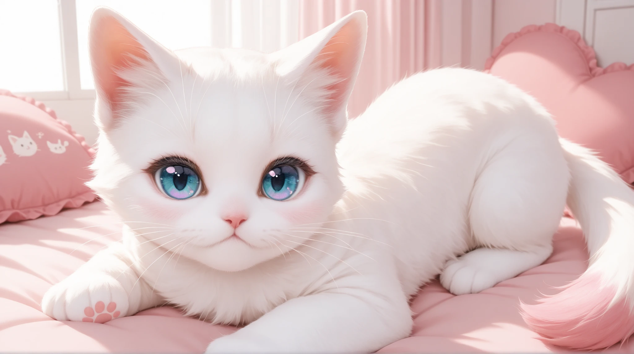 (Absurdres:1.2), exquisitely detailed chibi adorable illustration of a black and white kitten, pastel palette,, Style AI Midjourney
