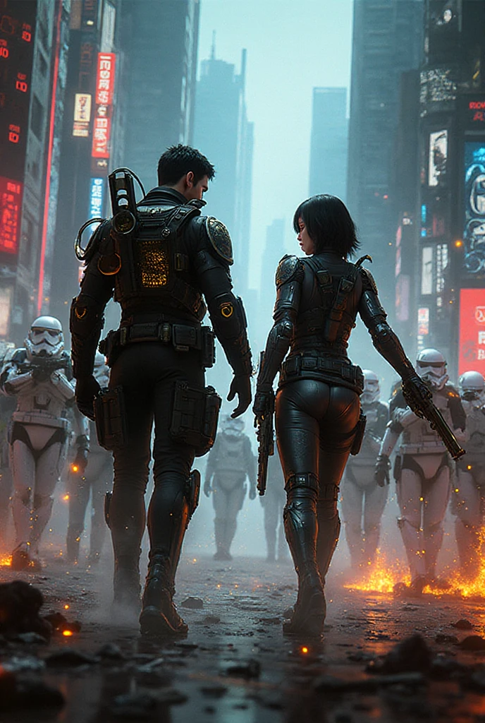 they are dressed in steam suits and helmets walking down the street, 4k solarpunk wallpaper, cool sepia tone colors, raygun gothic, mechanized soldier girl, inspired by George Bogart, steelpunk, speculative biology, ( ( cyberpunk ) ), magicpunk, cgsociety - w 1 0 2 4 - n 8 - i, the jewelpunk aesthetic --auto --s2