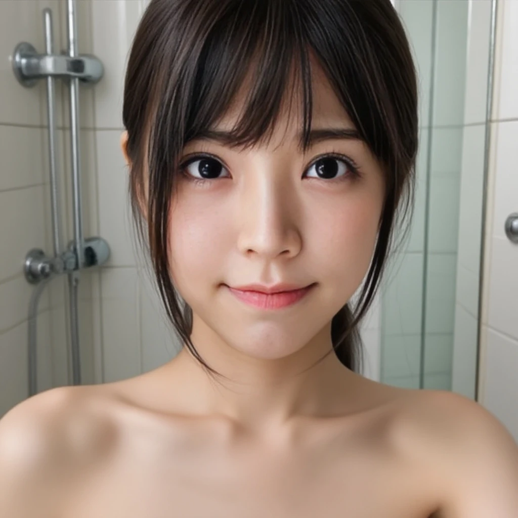 fullnude、unwear、Photograph the whole body、Japan Girl、Japanese ido、kawaii 、pubick hair、dense pubic hair、unwear、big areolae、teats、A smile, I have bangs、a junior high school student, a baby face,realskin、Shower room、Opening legs、erotick、vaginal