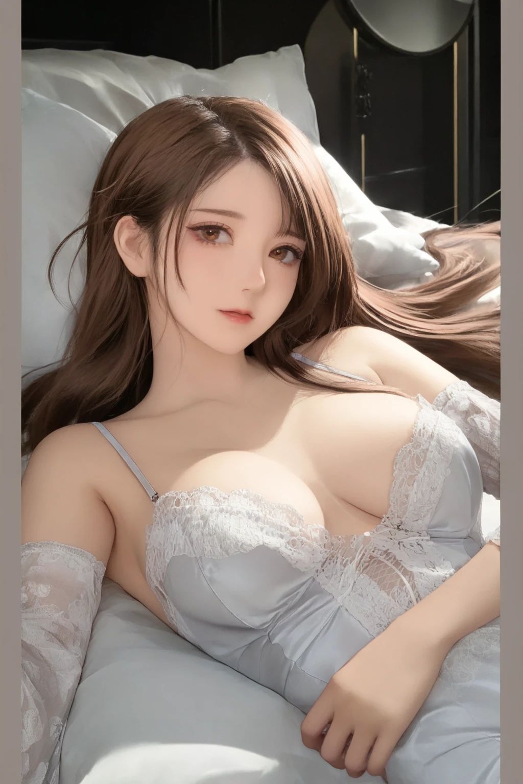 onbed，Bigchest，Beautuful Women