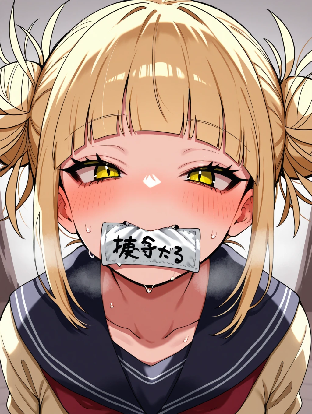 score_9, score_8_superior, score_7_superior, score_6_superior, score_5_superior, score_4_superior, break, sauce_anime,
Grab your jaw, One girl,  Asuka Langley, Red plug suit, View your viewers, blush, superiorper body,
One boy, disembodied limb, Arm amputated,
White Background   