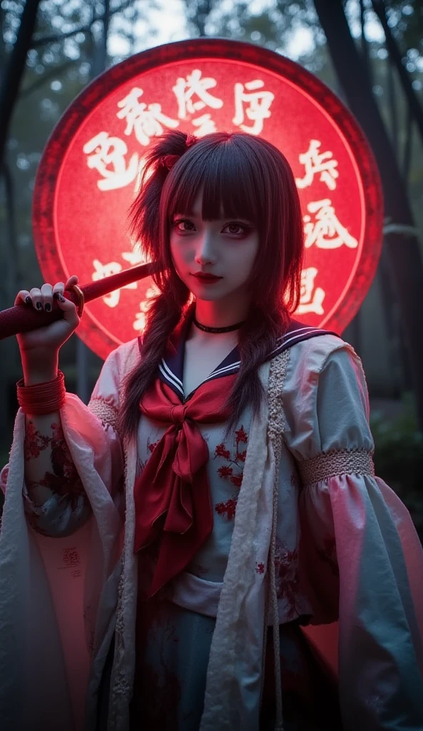 Pure white demon horns