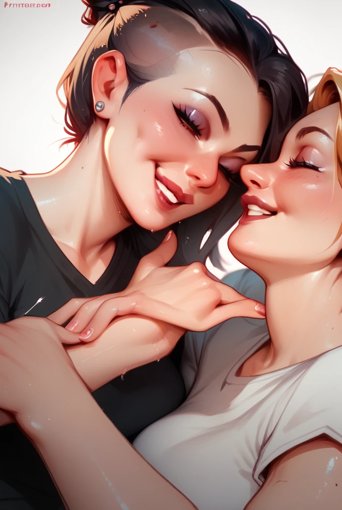 two brunette girls  a juicy 