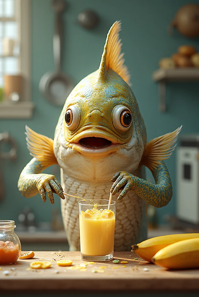 balao na agua com rosto feliz