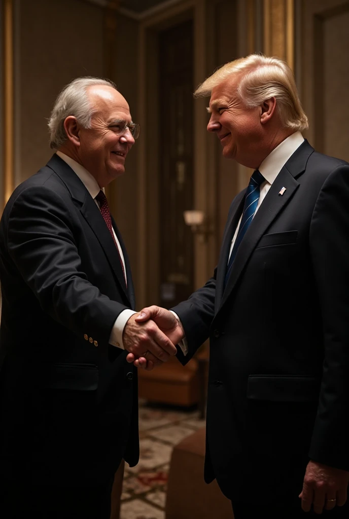 Two men in suits sitting on chairs, shaking hands, 🤬 🤮 💕 🎀, Joe  casts a long shadow, photogrAPh credit: AP, Version 3, 🦩🪐🐞👩🏻🦳, 💣 💥💣 💥, god Emperor , 🕹️ 😎 🚬, 😭 🤮 💕 🎀, Emperor 