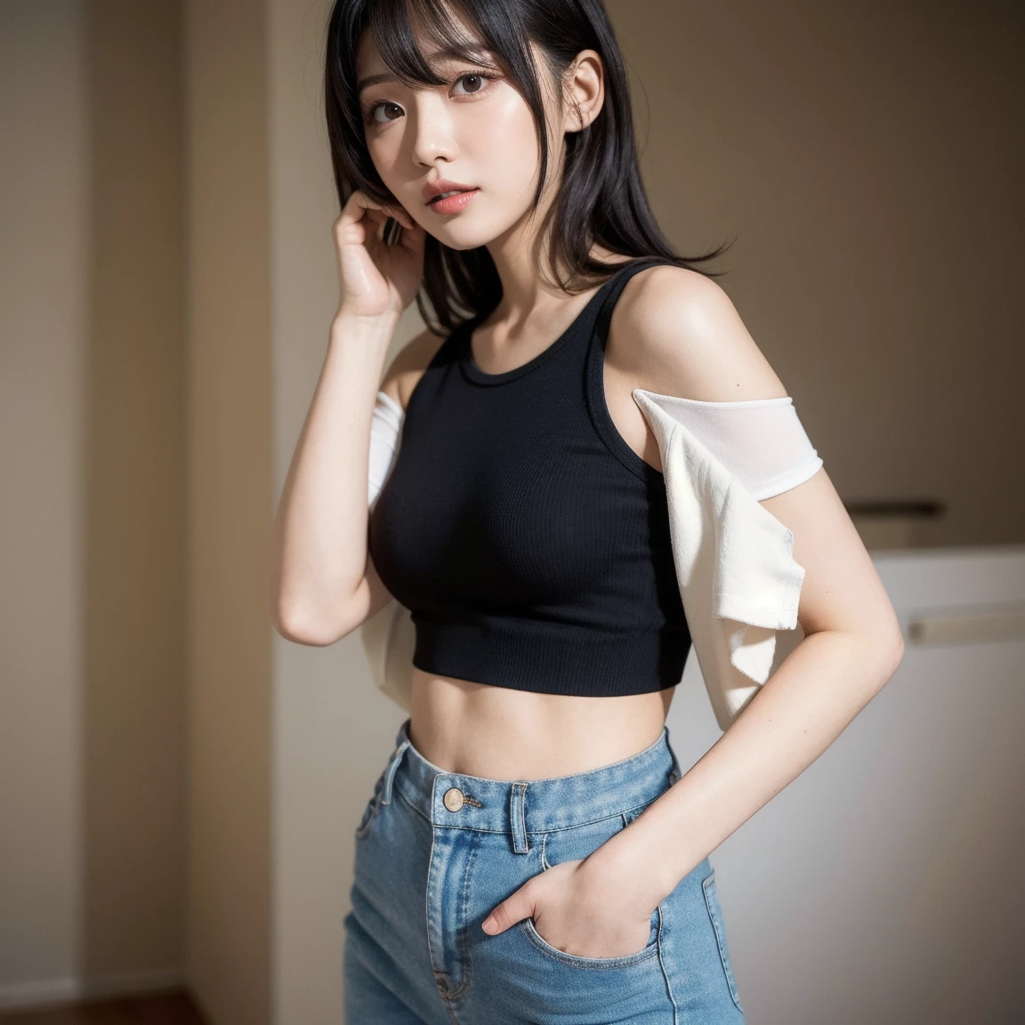 Beautiful woman with perfect figure:1.4，Ultra-high resolution，Blue sky background，（Realism:1.4)，Layered hairstyle，White skin，JK:1.5，Super short pleated skirt，whole body：1.4，Very delicate and skin texture，Double eyelids，Skin Whitening，Long hair，White hair
