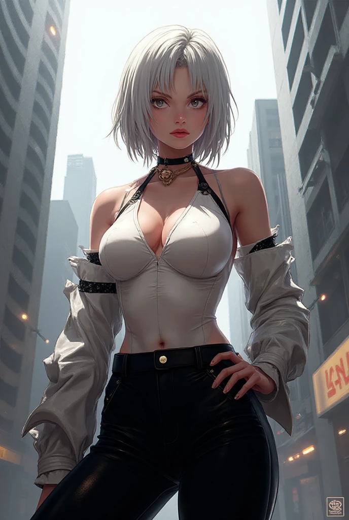 Un primer plano de una mujer con una falda corta y chaqueta, Artgerm extremadamente detallado, [ Arte digital 4K ]!!, 2 b, 2b, Badass Anime 8K, Tendencias en ArtStation Pixiv, Guweiz en Artstation Pixiv, Arte detallado del anime digital, Ross Tran 8 K, Fanart Mejor ArtStation, Thicc