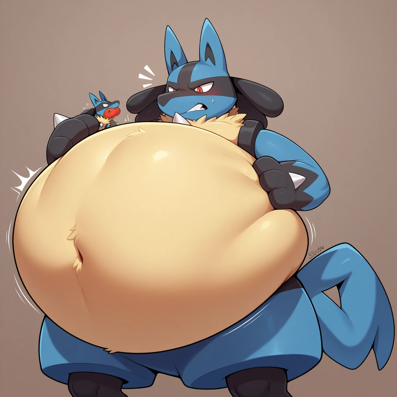 por frumples, furry, lobo, anthro, femboy ???? only, face between ????, ????? on muzzle, solo, alone