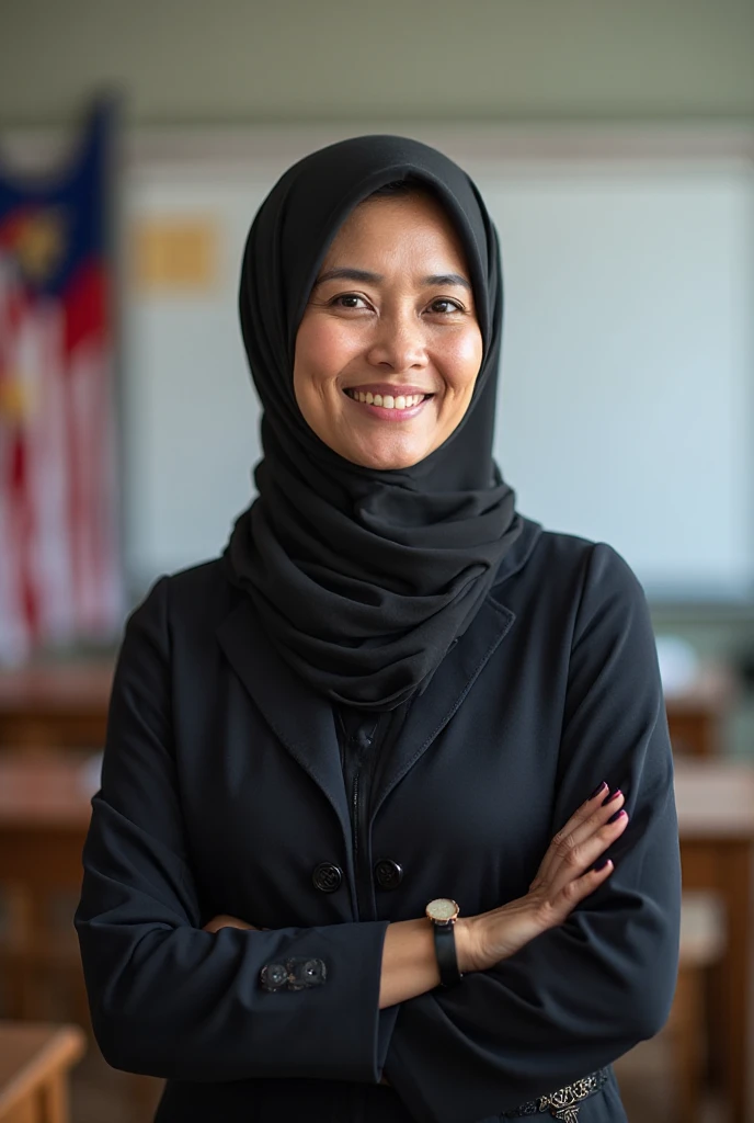 Indonesian , 40 years old, hijab, gamis, big  at office, Dark light, at Nighttime, high heels,  face.(full camera body)