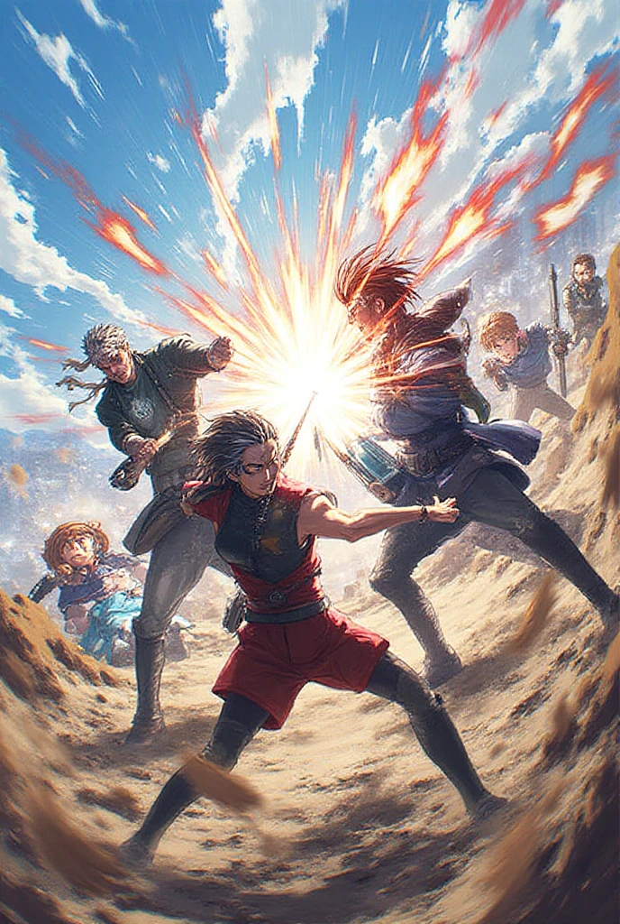 manga, toons, anime: Clash between the AZTEC ARMY AND THE MAYAN ARMY, FIERCE BATTLE, HD, rain of spears, lots of action

