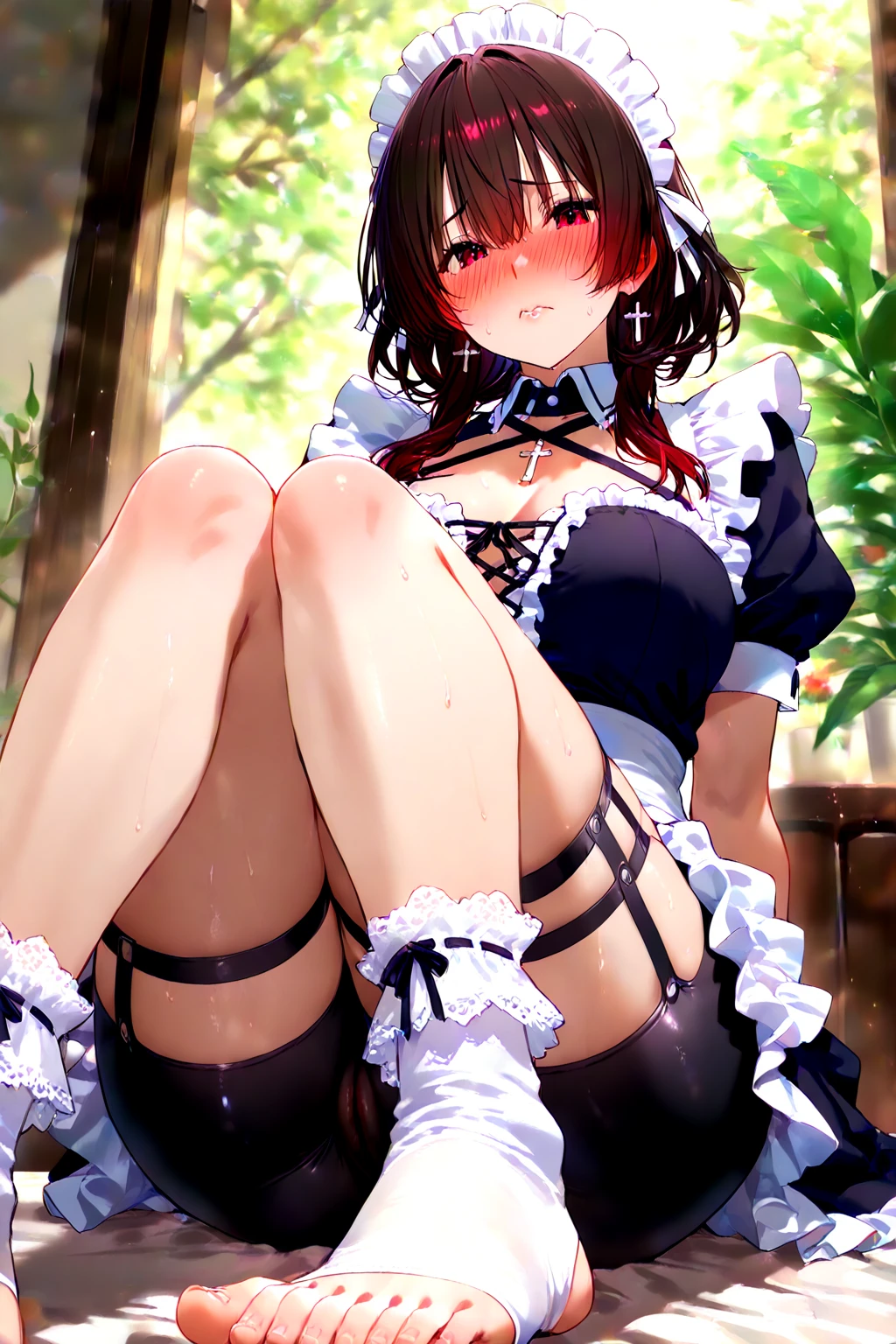 <lora:dirty_mud_v0.4:1> 
1girl, mud, from below, skirt lift, white panties, bare legs,, masterpiece, best quality, highly detailed