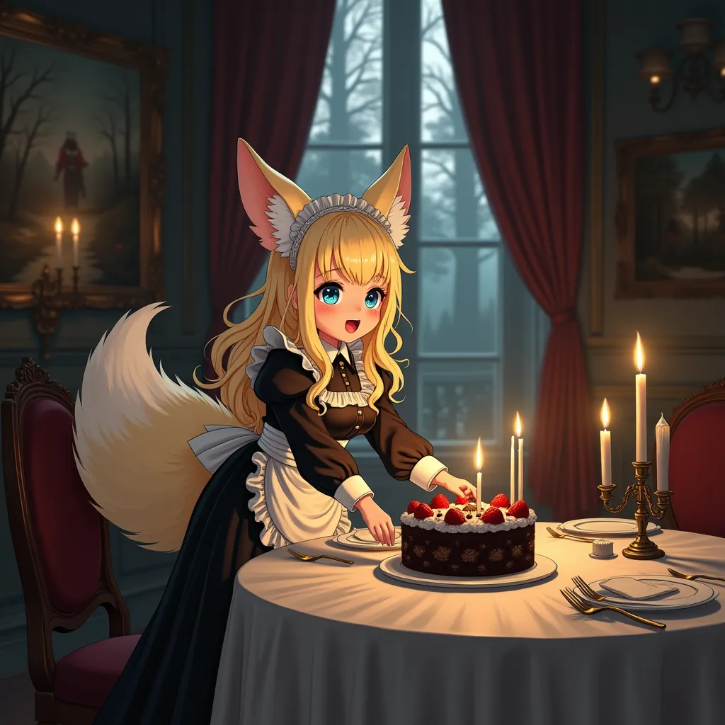 Cô hầu gái cáo phong cách anime