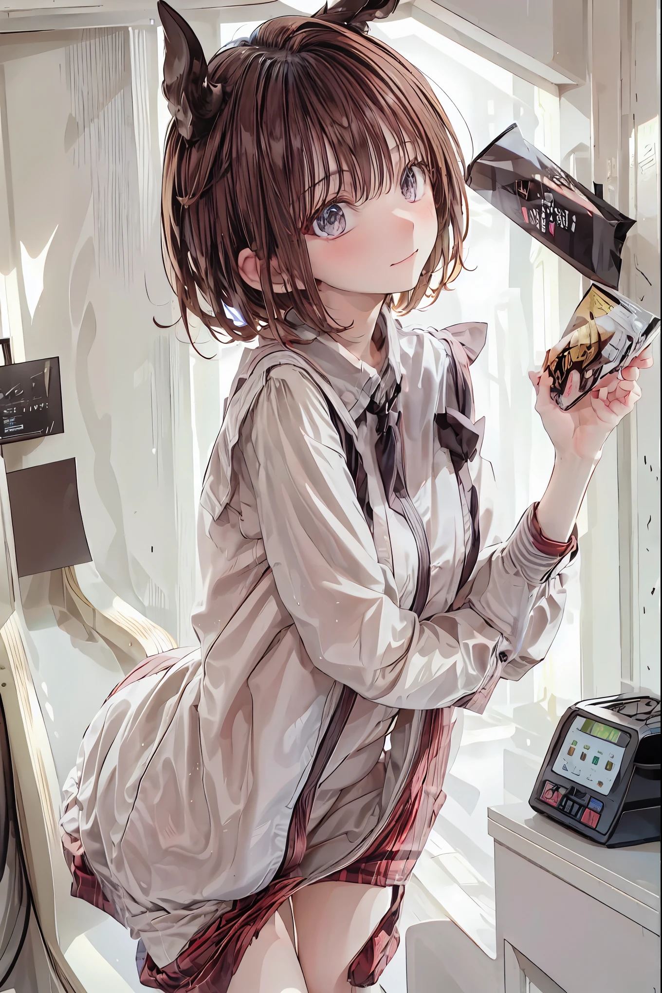 Convenience store in hell，girl clerk ，Customers with different shapes