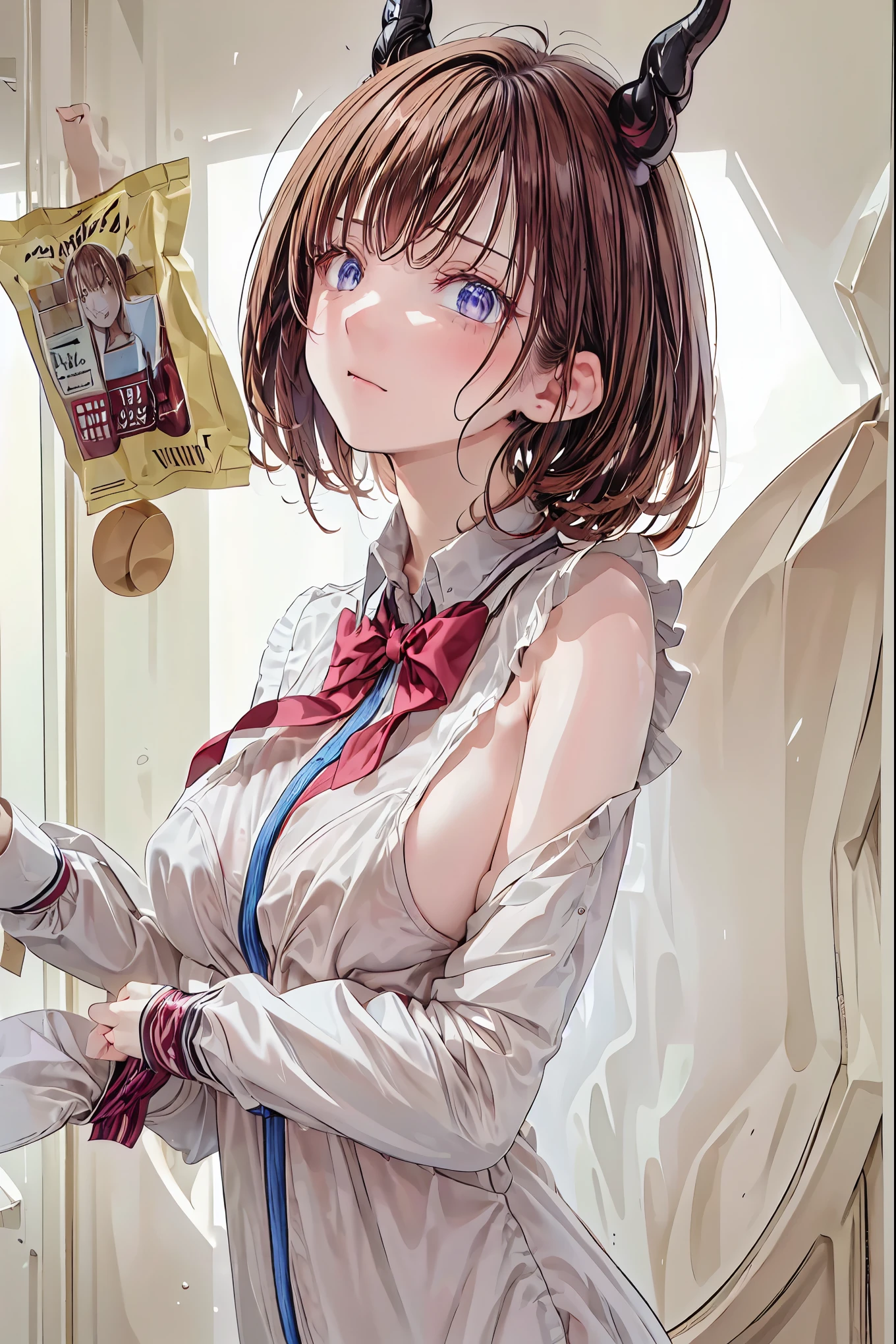 Devilish Convenience Store, Possessed Clerk Girl, Inhuman Strange Customer,  Hellish atmosphere, Vivid Color, sad emotion

High quality,4K,8K,high resolution,masterpiece,extreme details,real,写真realな,HDR,UHD,Studio Lighting,extremely detailed painting,clear focus,physics-based rendering,extreme details説明,professional,bright colors,ボケ背景 暗いDevilish Convenience Storeエンスストア,girl with possessed expression,inhuman and strange looking customers,dark and dangerous atmosphere like hell,Vivid Colorのネオンサイン,sad expression