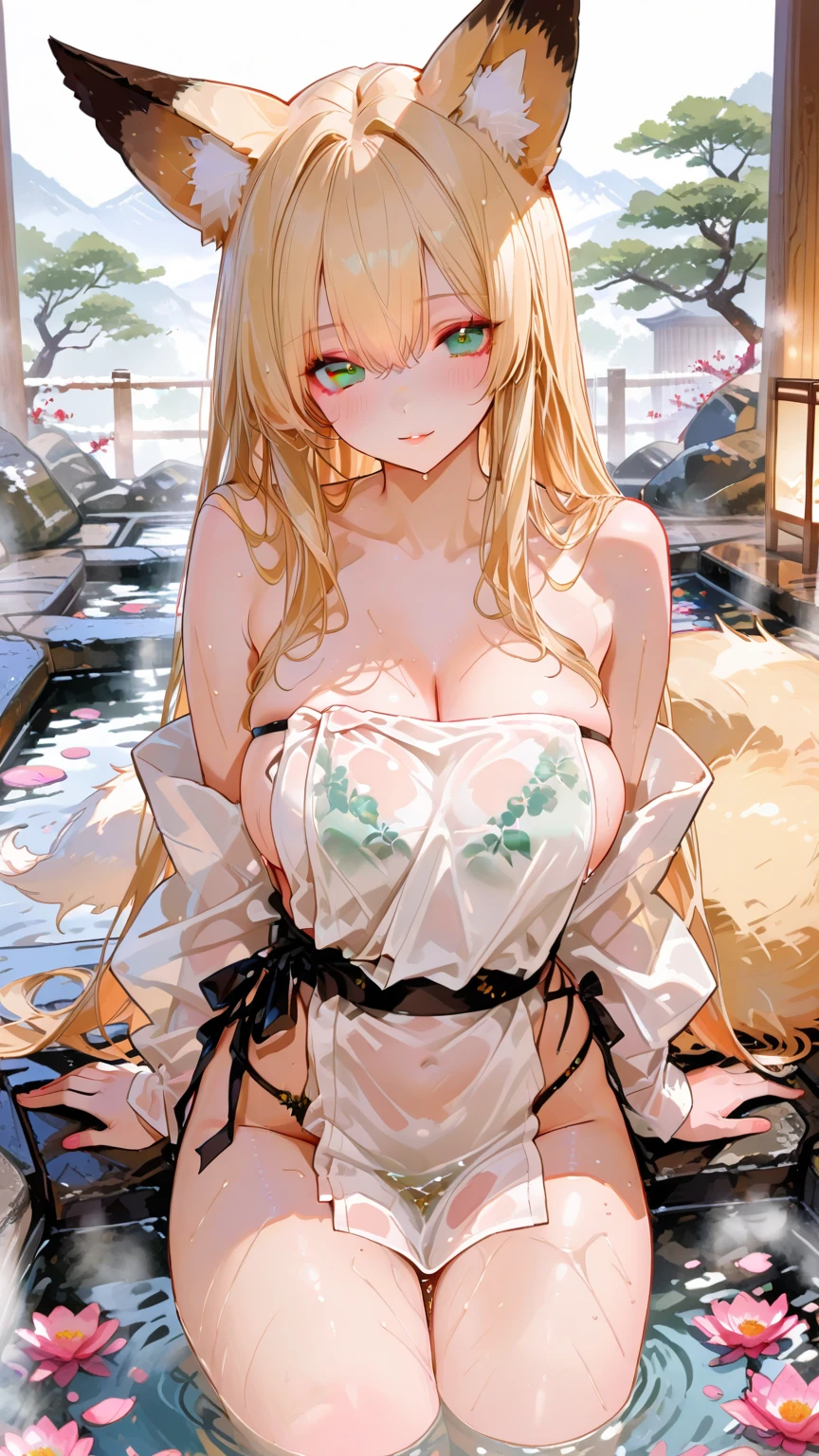 ((top quality)),(Super high resolution),(super detailed細),(detailed description),((the most picturesque works of art),super precision art,amazing art of depiction,fantasy art:1.5, ((Beautiful flowers:1.5)),glamorous body:1.3,fancy background effects、masterpiece、fancy details、(NSFW 1.1), ((1 girl)), ((table top)), ((very detailed:1.3)), 透き通ったwaterの中で,beautiful woman entering the lake, ((long yellow hair)), wet hair, Wearing a light , Bathing clothed, vapor, (waterに浮かぶバラのflowerびら:1.3), early morning light, ivory gold AI, windows, crepuscular lighting, 、see-through lace underwear、very huge boobs、pink nipples、pink ，透けて見えるpink 、透明なpink areola、lace and string shorts.、princess carry,Sexy lingerie with lace and strings,See-through  lingerie,transparent lingerie、translucent dress、pearlescent、pearl、sexy harness、sexy garter belt、sexy stockings、Full of equipment,intimate, rose garden、colorful roses、lake with floating roses、Lying、spread legs、spread your  thighs、waterに浸かる、wet body、splash water、gorgeous flower decoration、big flowers、stylish hair、moon, lanthanum, night, alone, water遊び, water, hair flower, flower, outdoor, sky , full moon, rain, lanthanum, wet clothes, sky , wet hair (((table top),(very detailed CG Unity 8K 壁紙),highest quality,cinematic lighting,detailed background,beautiful and fine eyes,bright pupils, (very delicate and beautiful),(Beautiful and detailed eye depiction)， super detailed,table top,)),((yellow eyes))