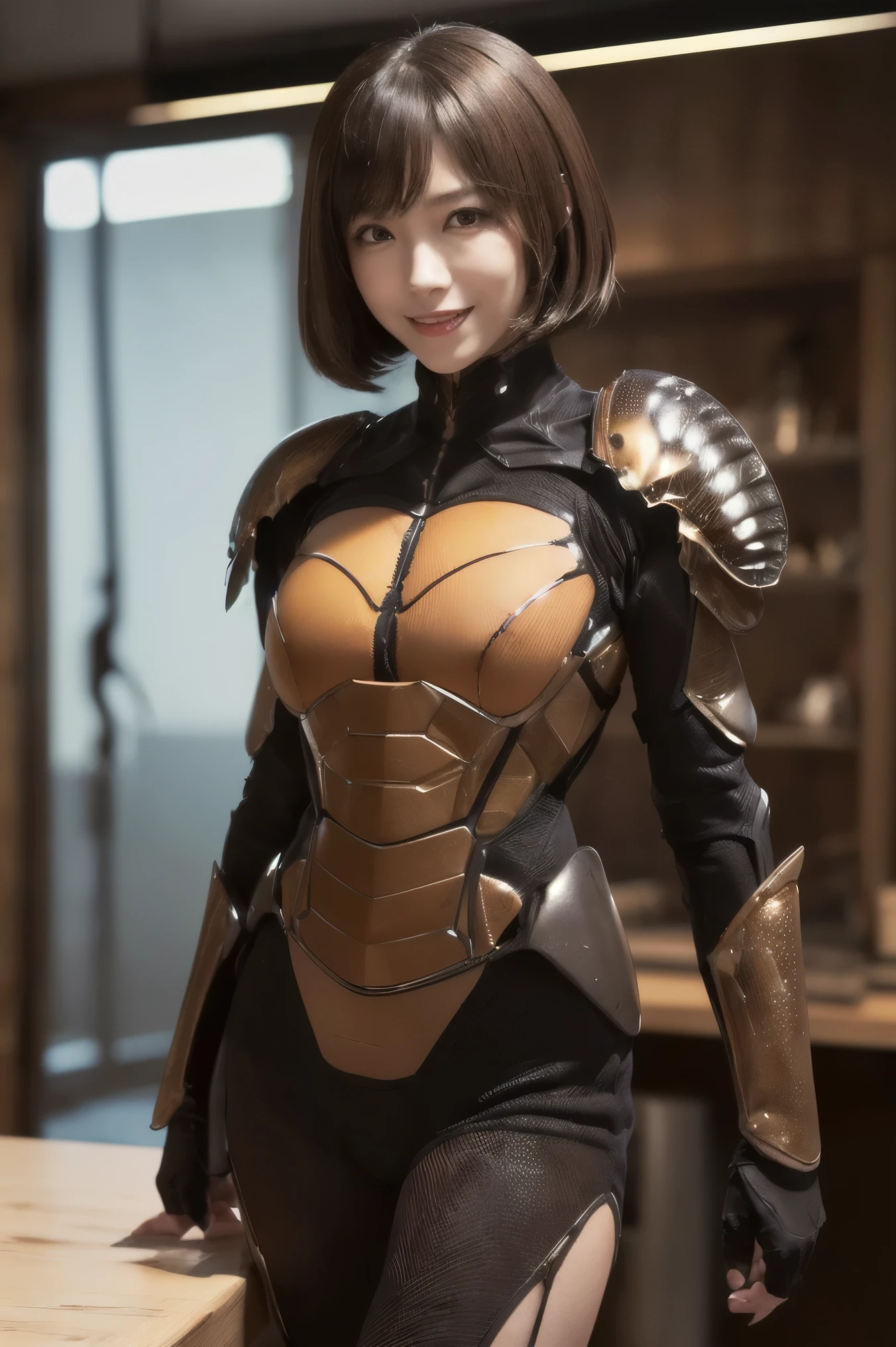 (high resolution,masterpiece,best quality,extremely detailed CG, anime, official art:1.4), realistic, photo, amazing fine details, all intricate, gloss and shiny,awesome many layers, 8k wall paper, 3d, sketch, kawaii, illustration,( solo:1.4), perfect female proportion,villainess, (fusion of dark brown cockroach and lady:1.4), (brown cockroach form lady:1.2), (brown cockroach lady:1.2), (fusion:1.2), (solo:1.4), (evil smile:1.2), muscular, abs, (cockroach brown exoskeleton bio insect suit:1.4), (cockroach brown exoskeleton bio insect armor:1.2), (brown transparency cockroach wing:1.4), (brown cockroach antennae:1.3),
