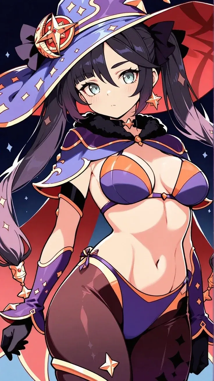 One Beautiful Girl,(beautiful girl : 1.3),masterpiece,Highest Quality,rich contrast,HD images,8k,texture, 
1 girl on break day ,Mona,Mona, Genshin,