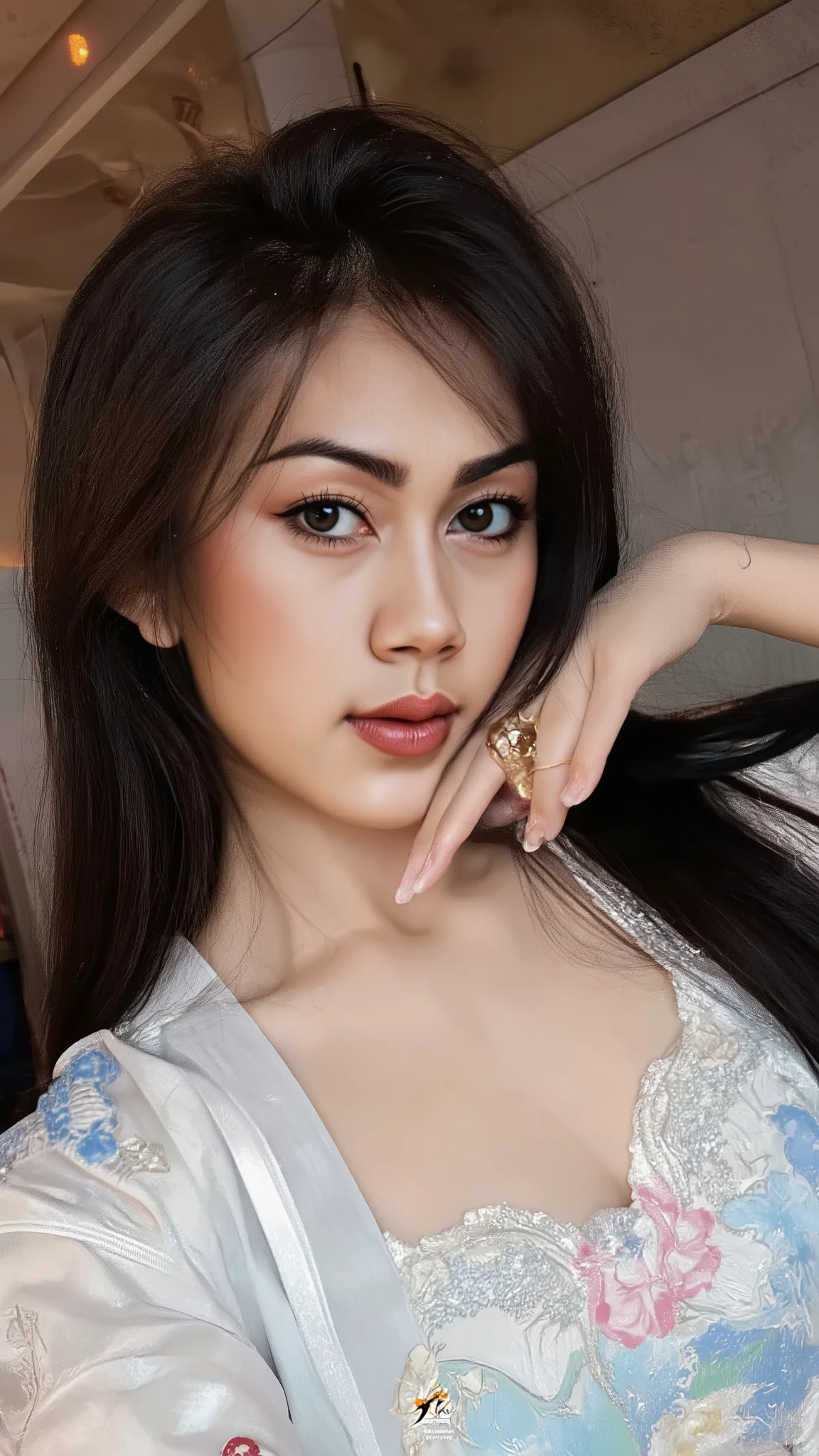 1girl, Pretty cute beautiful Chinese lady idol wear outfits and dress, reflecting the cultural essence of the location.
🌍 Randomized Travel Theme:
She is gracefully dressed in an outfit inspired by a randomly selected world culture, blending traditional attire with artistic elegance. The setting immerses her in a vibrant and authentic environment, rich with intricate cultural details.
Possible Locations & Themes (Random Selection):
Japan – A stunning silk kimono with cherry blossoms, standing beneath glowing lanterns in Kyoto.
France – A romantic Parisian gown with lace, overlooking the Eiffel Tower at sunset.
Morocco – A luxurious kaftan with golden embroidery, surrounded by mosaic-lit courtyards.
Egypt – An ancient Egyptian-inspired dress with hieroglyphics, set against the Great Pyramids.
Italy – An elegant Venetian masquerade dress, near a moonlit canal with gondolas.
India – A richly embroidered saree with golden bangles, in a palace adorned with marigolds.
Mexico – A colorful folkloric dress with floral embroidery, in a festive Day of the Dead celebration.
Russia – A regal fur-lined coat with intricate patterns, in a snow-covered Red Square.
Brazil – A dazzling carnival outfit with feathers and sequins, dancing under Rio’s festival lights.
Greece – A flowing toga-inspired dress with laurel accents, among the ancient ruins of Athens.
Each location is uniquely detailed, featuring cultural symbols, iconic landmarks, and atmospheric lighting to enhance the immersion. The randomness brings a sense of adventure, making each depiction a surprise journey to a different part of the world! . Watermark have written text sign "Purianitha Anjani " On the corner pict.