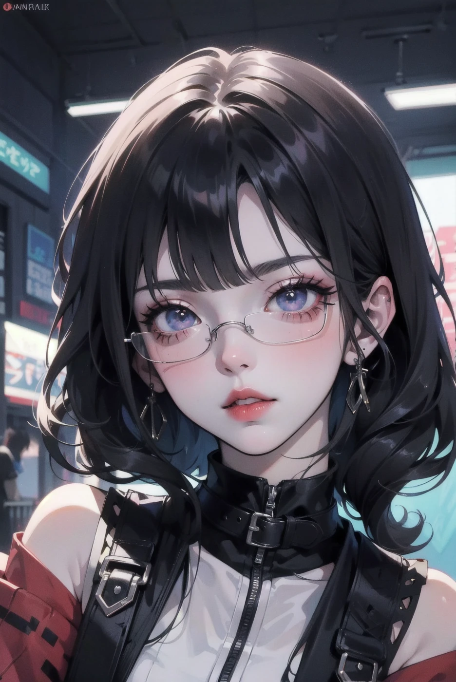 quality,Highest Resolution,sexy,Looking up at the starry sky,Glasses,Vibrant colors,Very beautiful eyes,Big Breasts,Black Hair,Silver Hair,universe,no gravity,Smile