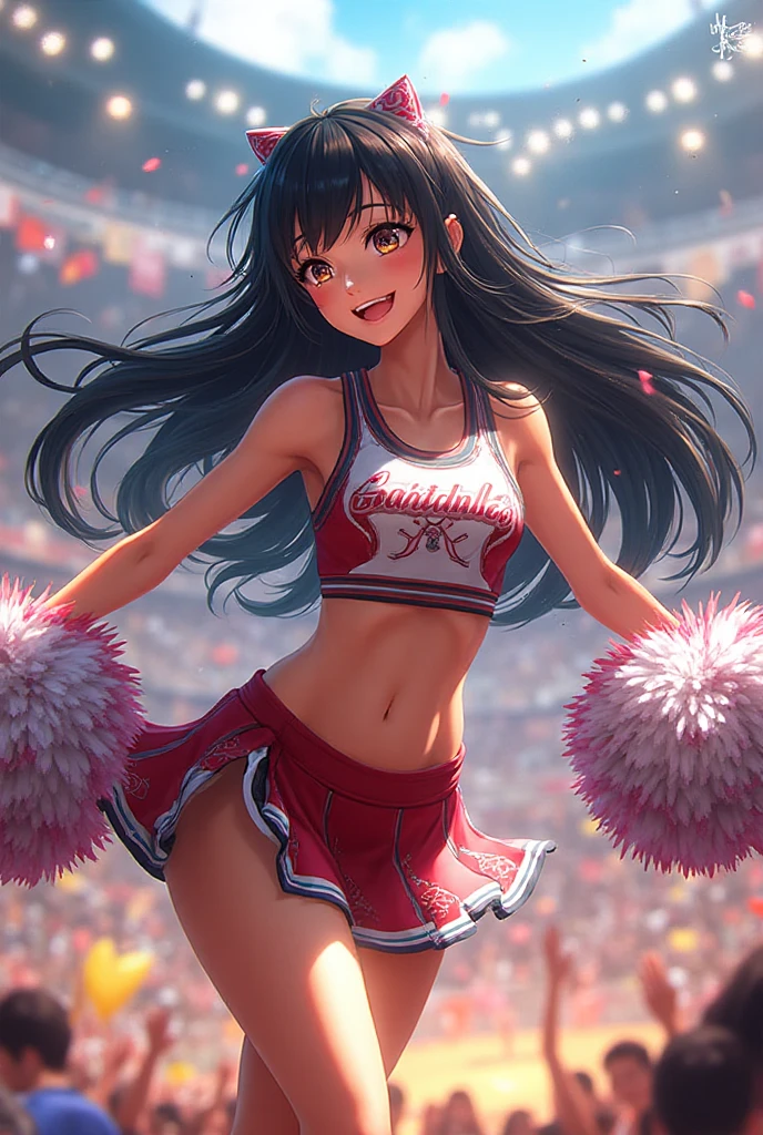 Cheerleader　Black Hair　Anime-style illustrations