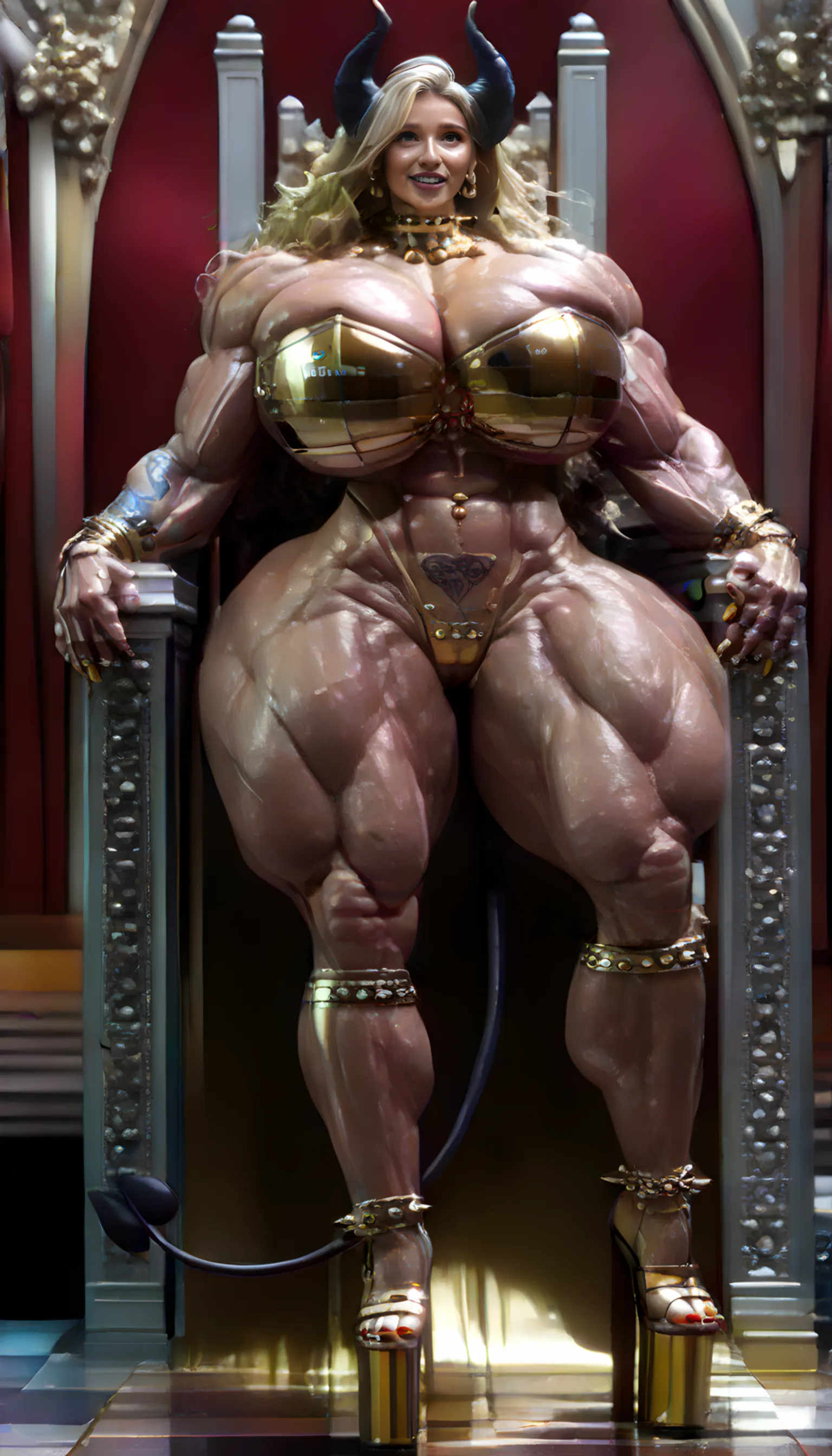 (beautiful girl:1.25), (megan fox:1.25), (large fake ???????:1.25), (young ????? bodybuilder girl:1.25), seductive face, mouth wide open carnage style, long red hair, perfect muscular body, super skinny legs, ?????, femboy, (full body view:1.25),