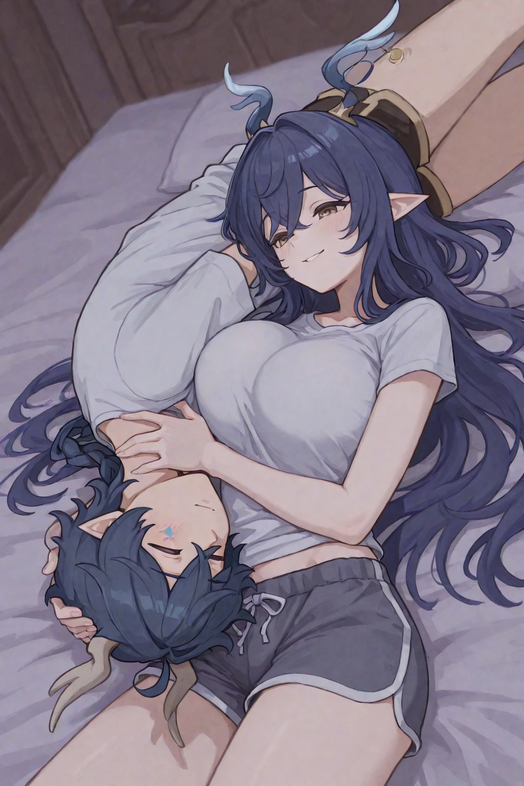 Two men, meduim hair, Black hair, Big lips, Thick eyebrows, Thin body, drooping eyes, Blushing,  arousal, , , Yaoi, Men,  ,  for two, Covered, penetration, , , Assaulted by a man in a blue plaid shirt, , Toned, Slender legs、adhesion、darkened room, , lingerie, , white sticky goo